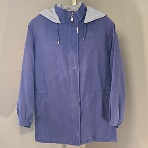 Shaver Lake Blue Hooded Utility Jacket for Women Size Medium